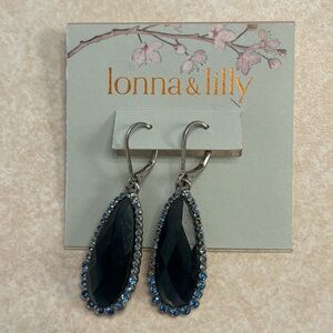 Lonna & Lilly Midnight Blue Drop Earrings